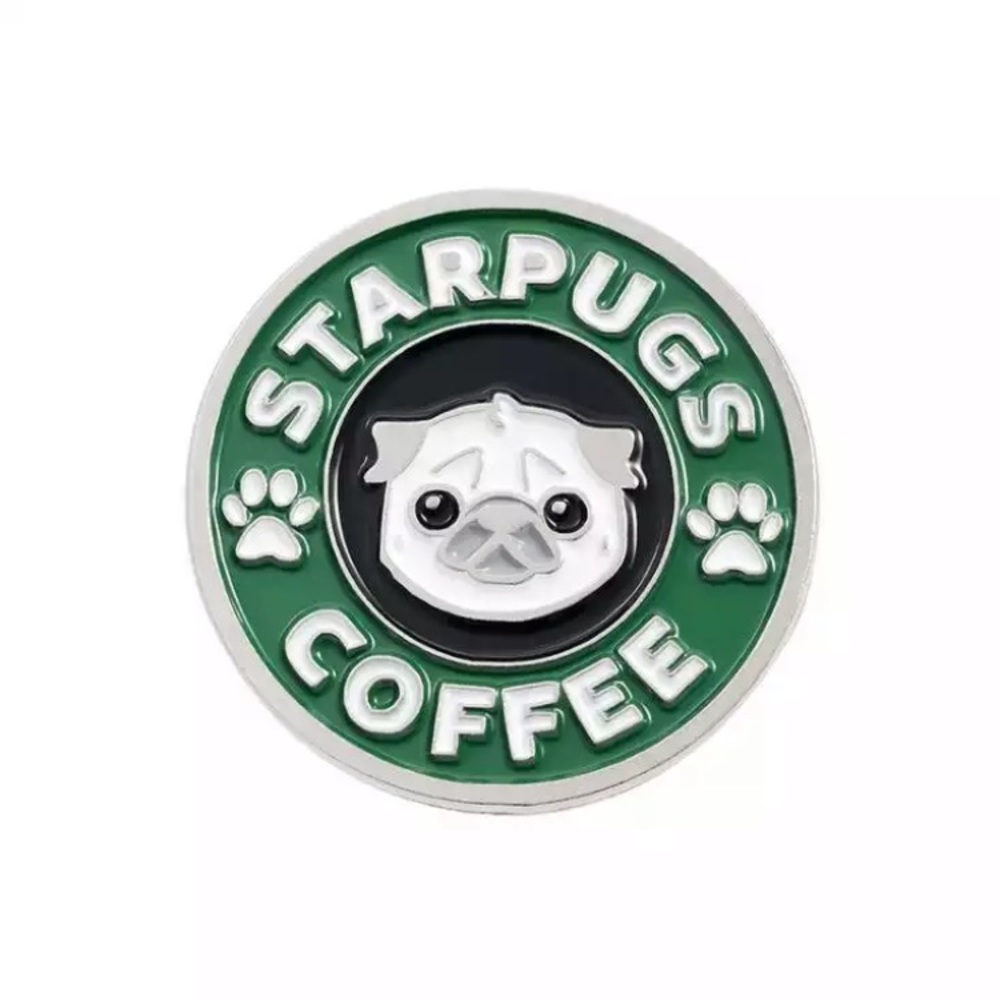 🎉 New Starpugs Coffee Enamel Brooch Pin - Picture 4 of 7